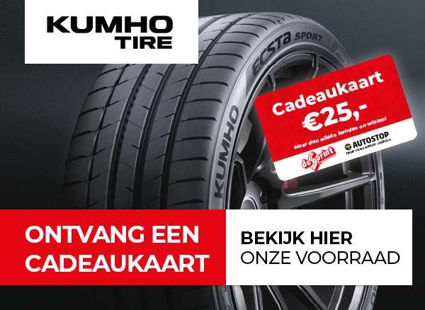 Nu een gratis cadeaukaart bij aankoop en montage van twee Kumho-banden.